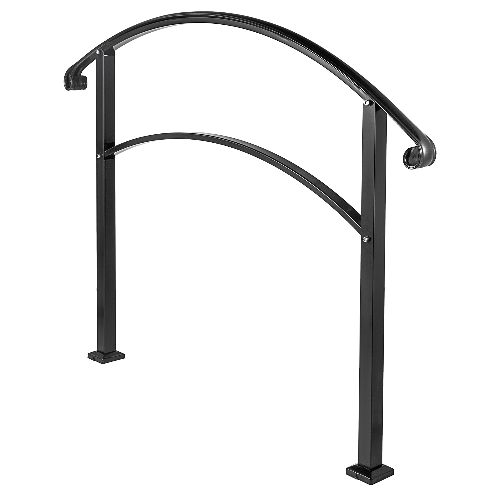 Black Wrought Iron Handrail For Outdoor Steps Garden Stair Railing_voghion.com